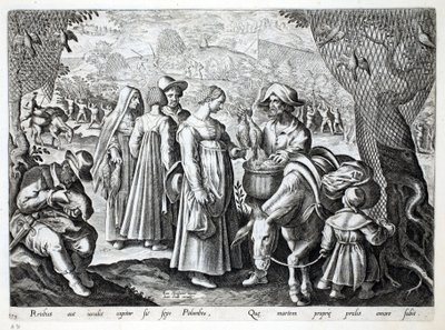 Vendeurs de pigeons ramiers, illustration de 
